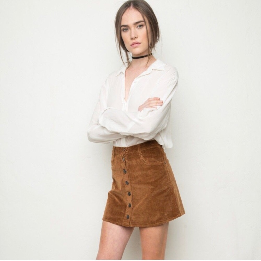 Brandy Melville Brown Corduroy Skirt